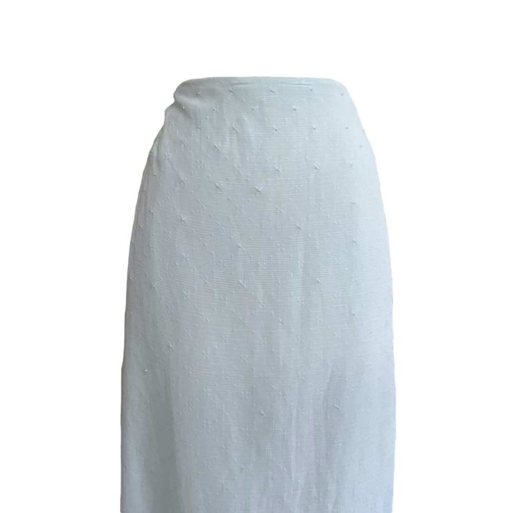 Vintage Joseph Szigeti‎ Powder Blue Linen Blend Skirt Long Beachy Coastal Sz 12 - Picture 5 of 16